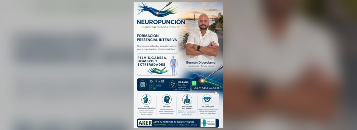 Flyer de la formación Neuropunción con Germán Digerolamo, 16, 17 y 18 de octubre de 2026 en Paraná