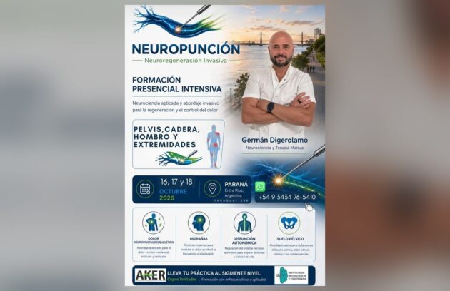 Flyer de la formación Neuropunción con Germán Digerolamo, 16, 17 y 18 de octubre de 2026 en Paraná