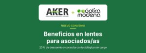 Nuevo convenio con Óptica Módena: descuentos en lentes y consulta contactológica sin cargo para asociados